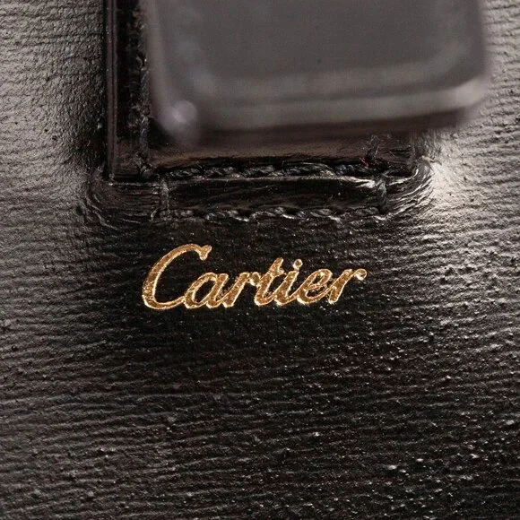 Authentic Cartier Gold Tone Panthere Travel Desk Clock - Picture 3 of 6